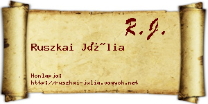 Ruszkai Júlia névjegykártya